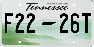 TN license plate F2226T
