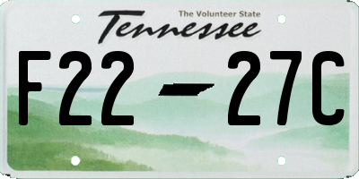 TN license plate F2227C