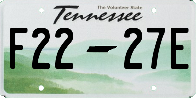 TN license plate F2227E