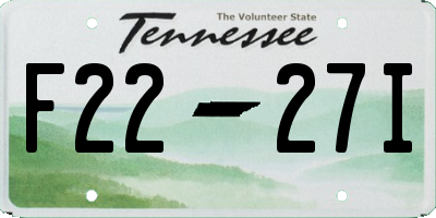 TN license plate F2227I