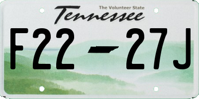 TN license plate F2227J