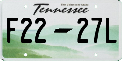 TN license plate F2227L