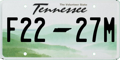 TN license plate F2227M