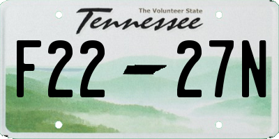 TN license plate F2227N