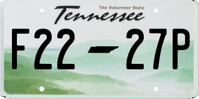 TN license plate F2227P