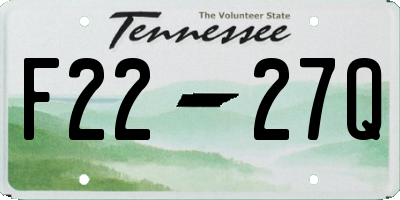 TN license plate F2227Q