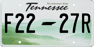 TN license plate F2227R