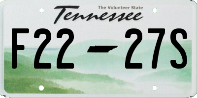 TN license plate F2227S