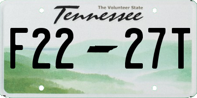 TN license plate F2227T