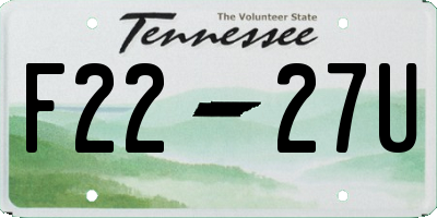 TN license plate F2227U