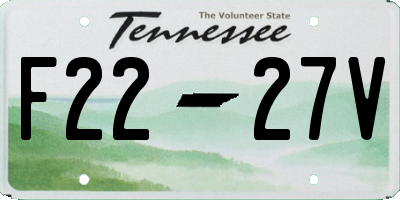 TN license plate F2227V