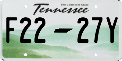 TN license plate F2227Y