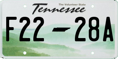 TN license plate F2228A