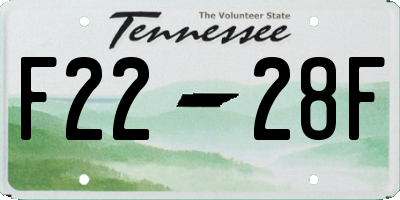 TN license plate F2228F