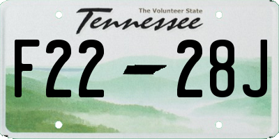 TN license plate F2228J