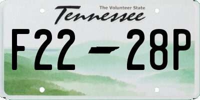 TN license plate F2228P