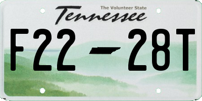 TN license plate F2228T