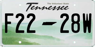 TN license plate F2228W