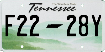 TN license plate F2228Y