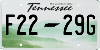 TN license plate F2229G