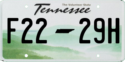 TN license plate F2229H