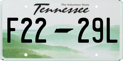 TN license plate F2229L