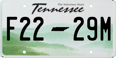 TN license plate F2229M