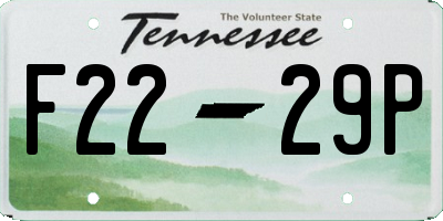 TN license plate F2229P