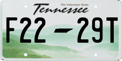 TN license plate F2229T