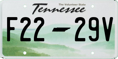 TN license plate F2229V