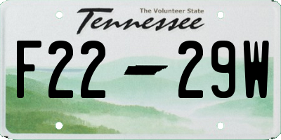 TN license plate F2229W
