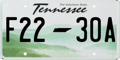 TN license plate F2230A