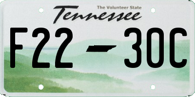 TN license plate F2230C