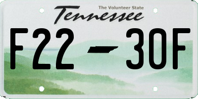 TN license plate F2230F