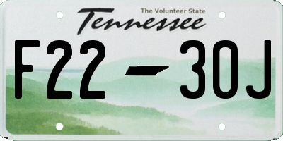 TN license plate F2230J
