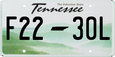 TN license plate F2230L