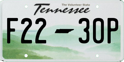 TN license plate F2230P