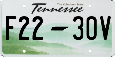 TN license plate F2230V