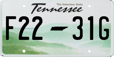 TN license plate F2231G
