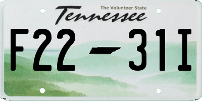 TN license plate F2231I
