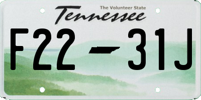 TN license plate F2231J