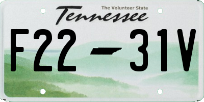 TN license plate F2231V