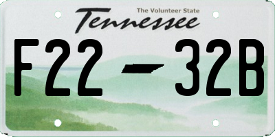 TN license plate F2232B