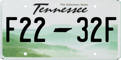 TN license plate F2232F
