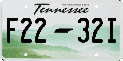 TN license plate F2232I