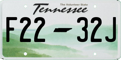 TN license plate F2232J