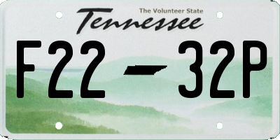 TN license plate F2232P