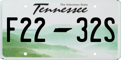 TN license plate F2232S