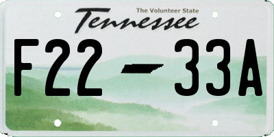 TN license plate F2233A