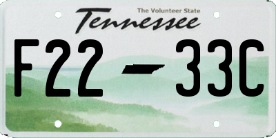 TN license plate F2233C